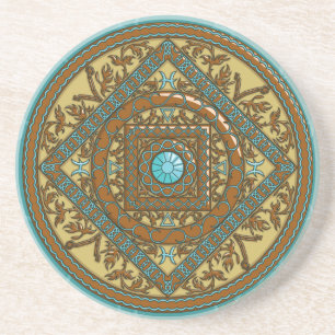 En Grès Dessous de verre Pisces Mandala