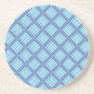 En Grès Dessous de verre Plaid Bleu Variation