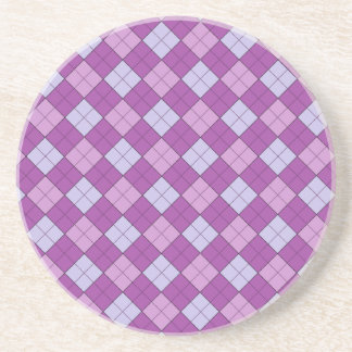 En Grès Dessous de verre Plaid Violet