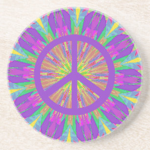 En Grès Dessous de verre psychédéliques de colorant de