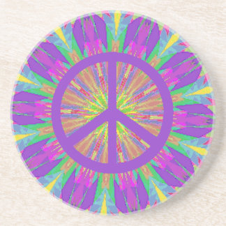 En Grès Dessous de verre psychédéliques de colorant de