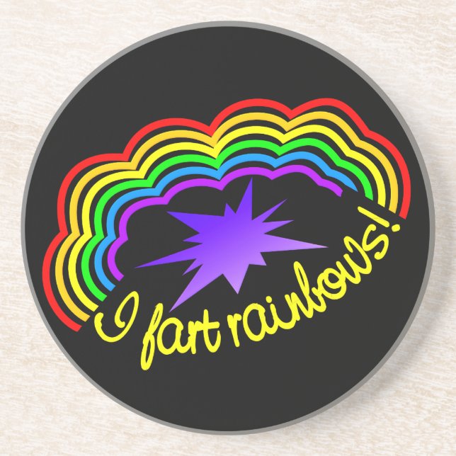 En Grès Dessous de verre Rainbow Farts (Devant)