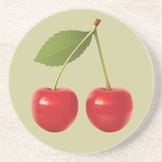 En Grès Dessous de verre re de cerises