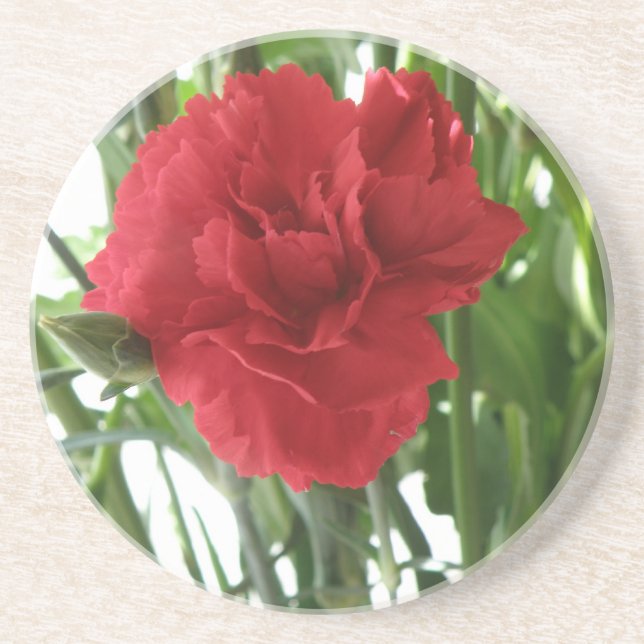 En Grès Dessous de verre Red Carnation (Devant)