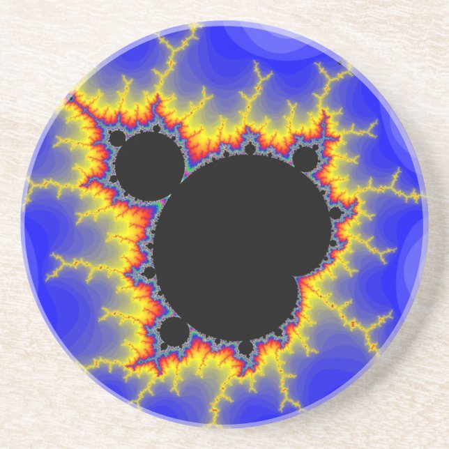 En Grès Dessous de verre réglés de fractale de Mandelbrot (Devant)