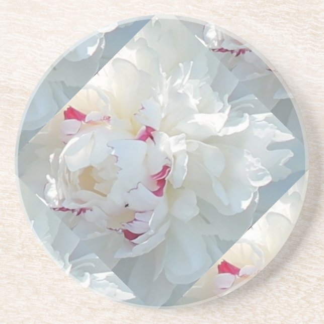 En Grès Dessous de verre romantique à plusieurs pivoines (Devant)