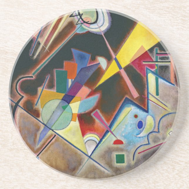 En Grès DESSOUS DE VERRE ROND - "Tiefes Braun" - Kandinsky (Devant)
