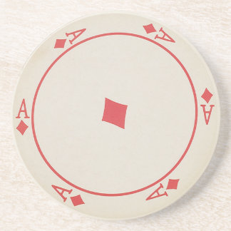 En Grès Dessous de verre ronds de cartes de jeu