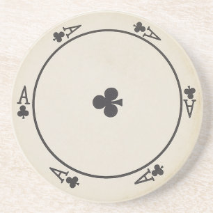 En Grès Dessous de verre ronds de cartes de jeu