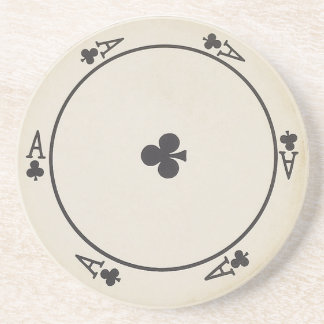 En Grès Dessous de verre ronds de cartes de jeu