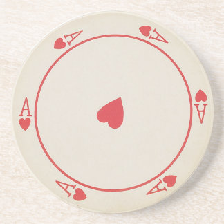 En Grès Dessous de verre ronds de cartes de jeu