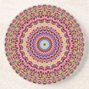 En Grès Dessous de verre ronds du mandala le psychédéliq
