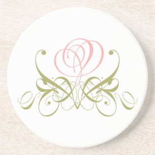 En Grès Dessous de verre rose bébé