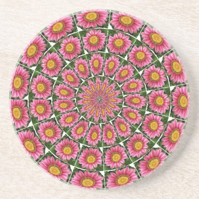En Grès Dessous de verre rose de Gazania (Devant)