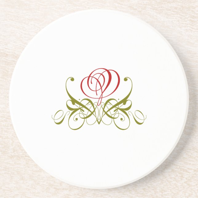 En Grès Dessous de verre Rose Red Floury (Devant)
