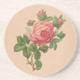 En Grès Dessous de verre roses de cru