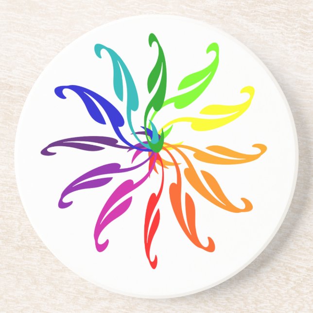 En Grès Dessous de verre - Roue couleur (Devant)