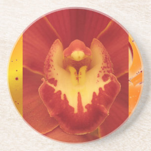 En Grès Dessous de verre rouge orchidée