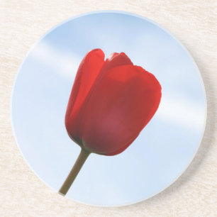 En Grès Dessous de verre rouge Tulip