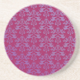 En Grès Dessous de verre rouge violet/regal à motif élépha