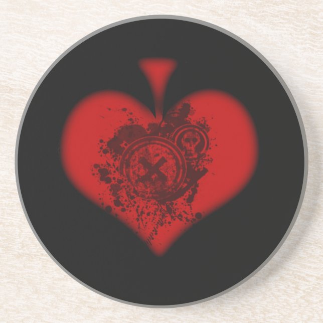 En Grès Dessous de verre rouges de pelle (Devant)