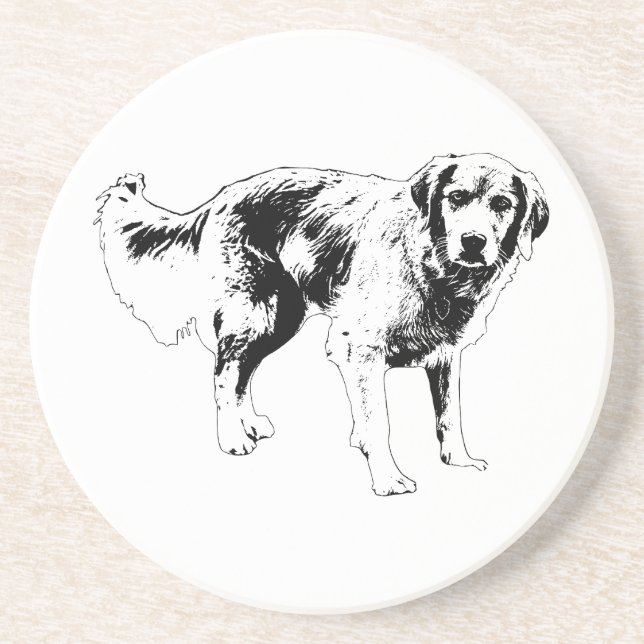 En Grès Dessous de verre saisonnier du chien (Devant)