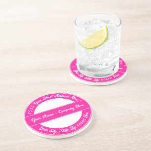 En Grès Dessous de verre Sandstone avec police et couleur
