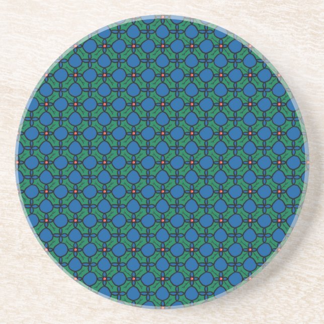 En Grès Dessous de verre Sandstone de Noël : Holly Motif (Devant)