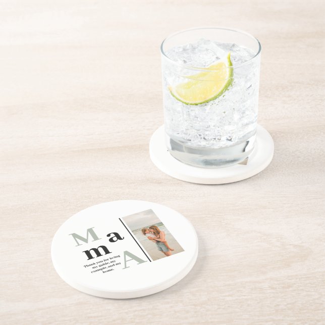 En Grès Dessous de verre Sandstone photo et message person (Côté)