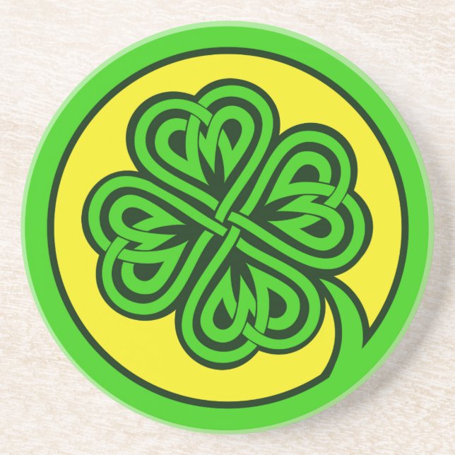 En Grès Dessous de verre Shamrock tribal (Devant)