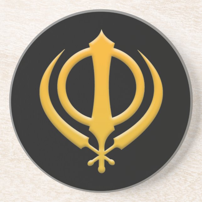 En Grès Dessous de verre Sikh Khanda (Devant)
