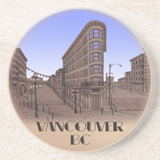 En Grès Dessous de verre Souvenir de Vancouver Gastown Cit (Devant)