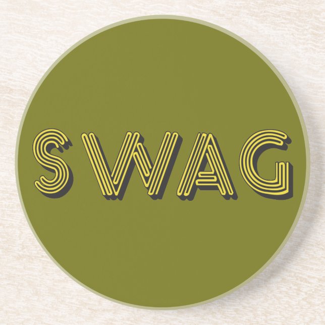 En Grès DESSOUS DE VERRE SWAG personnalisé (Devant)