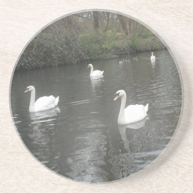 En Grès Dessous de verre Swan Natation (Devant)