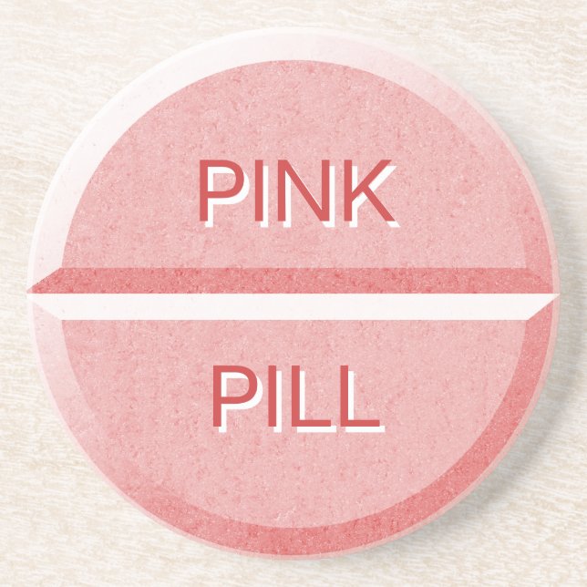 En Grès Dessous de verre Tablet Pill Rose Texte Personnali (Devant)