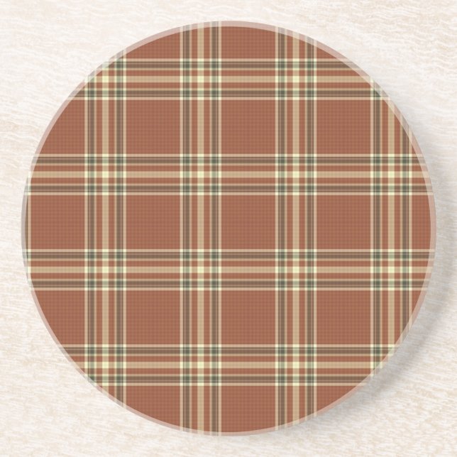 En Grès Dessous de verre Tartan Brown (Devant)