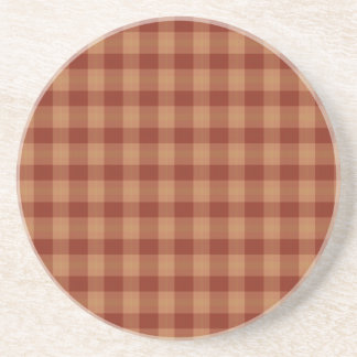 En Grès Dessous de verre Tartan Brun