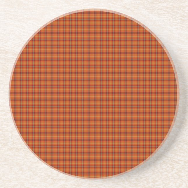 En Grès Dessous de verre Tartan orange (Devant)