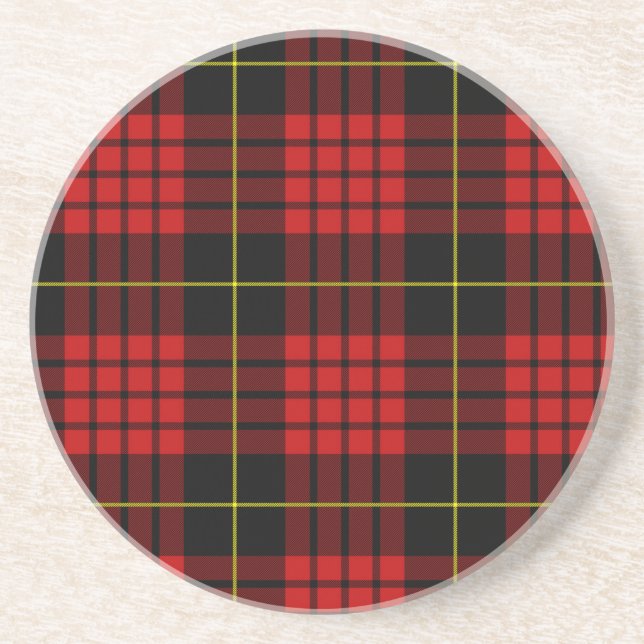 En Grès Dessous de verre Tartan rouge (Devant)