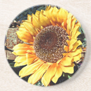 En Grès Dessous de verre tournesol