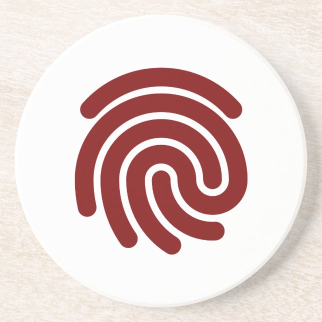 En Grès Dessous de verre vectoriel d'empreintes digitales (Devant)