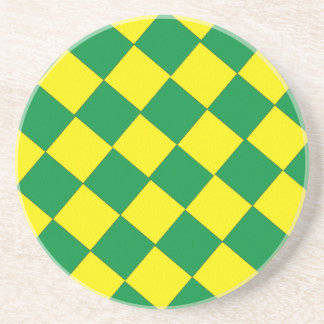 En Grès Dessous de verre - Vert & Jaune Chèque