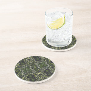 En Grès Dessous de verre vert, noir, boisson - mélange de