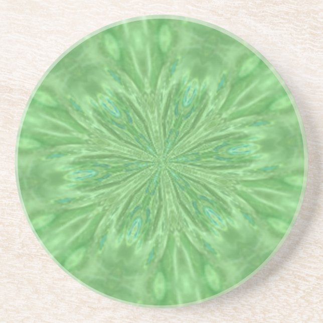 En Grès Dessous de verre vert Peacock (Devant)