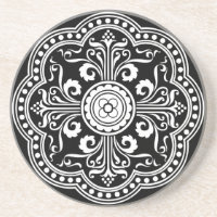 Dessous de verre victoriens fleuris noirs et