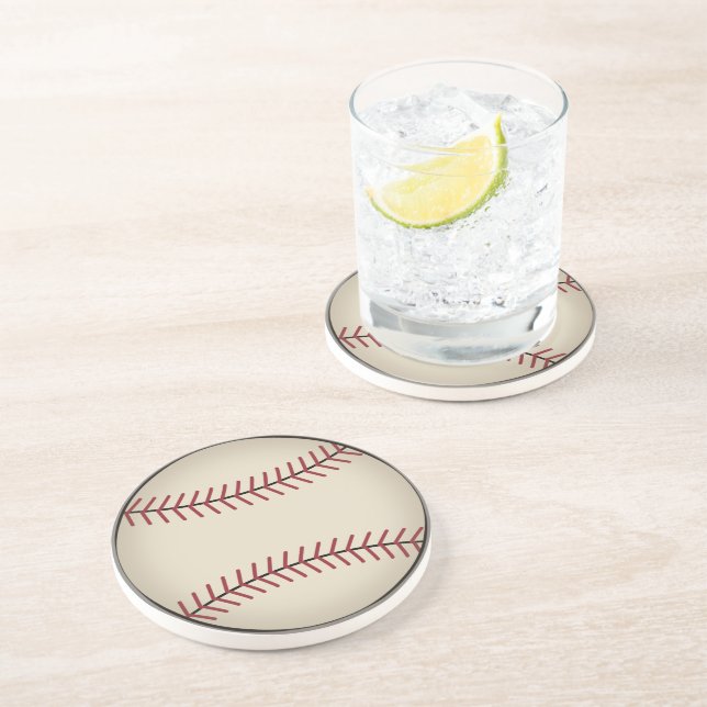 En Grès Dessous de verre vintage de baseball (Côté)