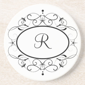 En Grès Dessous de verre vintages de monogramme
