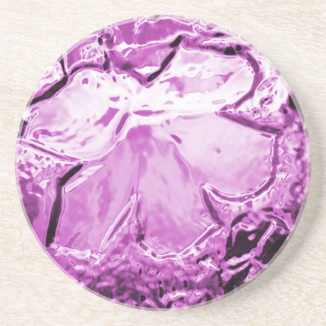 En Grès Dessous de verre violet à fleur de verre (Devant)