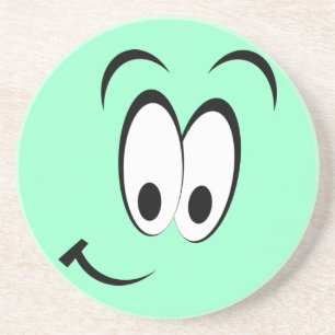 En Grès Dessous de verre visage souriant