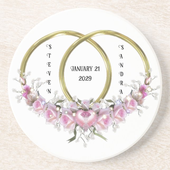 En Grès Deux comme un Dessous de verre Mariage (Devant)